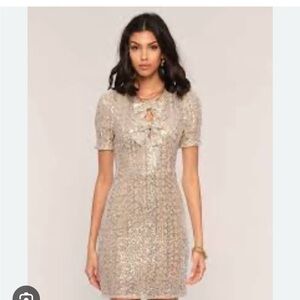 Elegant Sequin Dress in Gold